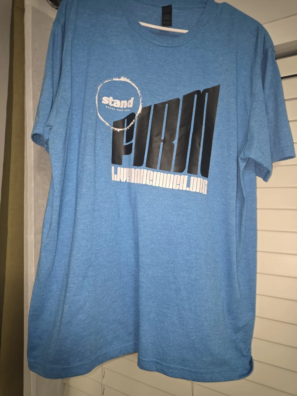 Gildan Blue Tee with White Faith Graphic